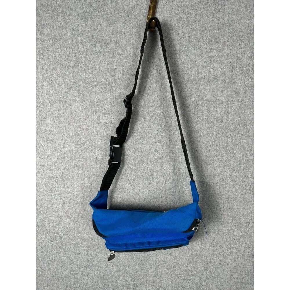 Vintage TA Blue Fanny Pack 90s Retro Multiple Pockets Adjustable Retro‎ Waist - Picture 6 of 16